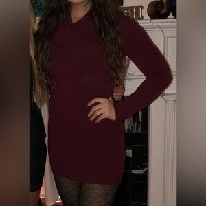 Charlotte Russe Red Long Sleeve Bodycon Dress